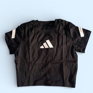 Adidas Kids Black and White Short Sleeve Tee